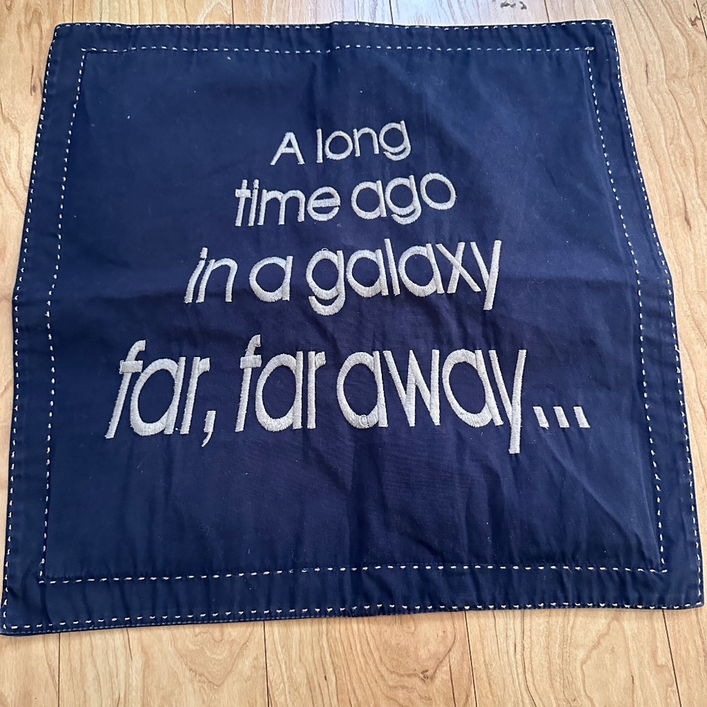 Pottery Barn Kids STAR WARS Square Pillowcase Cover - Rare! Along time ago